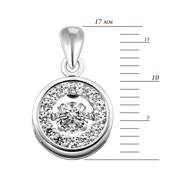 Срібна підвіска з фіанітами.Артикул UG51PE69154