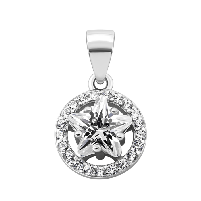 Срібна підвіска з фіанітами.Артикул UG51PE69433