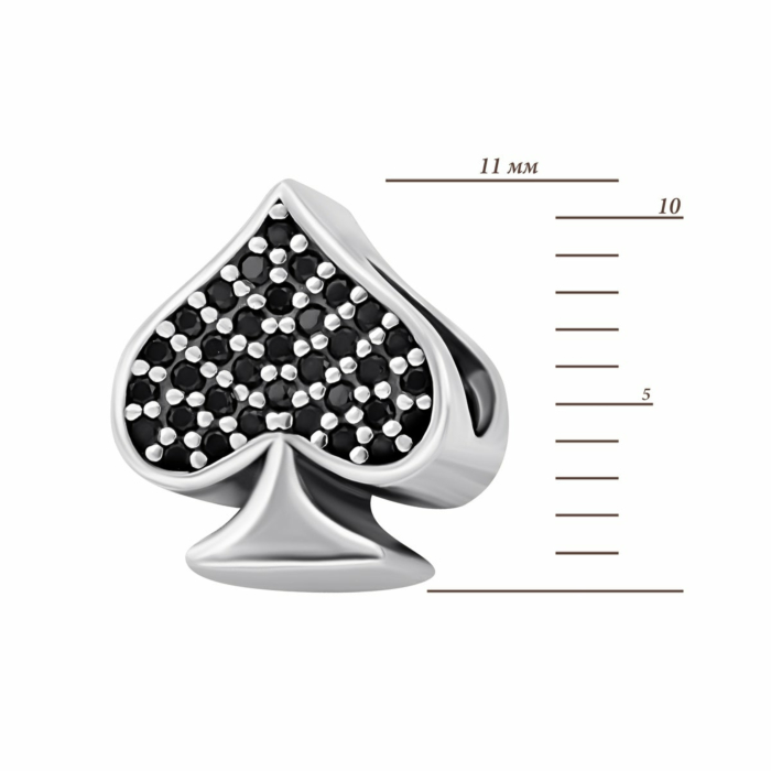 Серебряная бусина шарм с фианитами. Артикул UG584856ч*