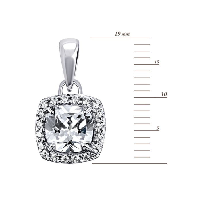 Срібна підвіска з фіанітами.Артикул UG5930140б