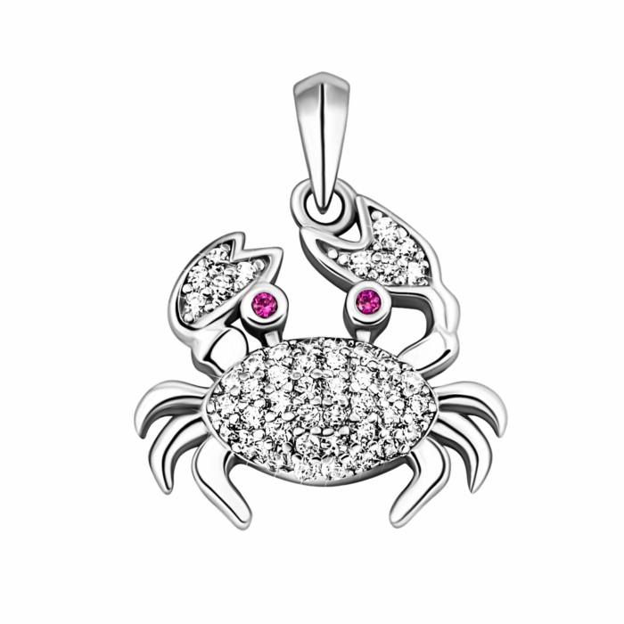 Срібна підвіска з фіанітами.Артикул UG5PE2303001