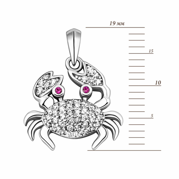 Срібна підвіска з фіанітами.Артикул UG5PE2303001