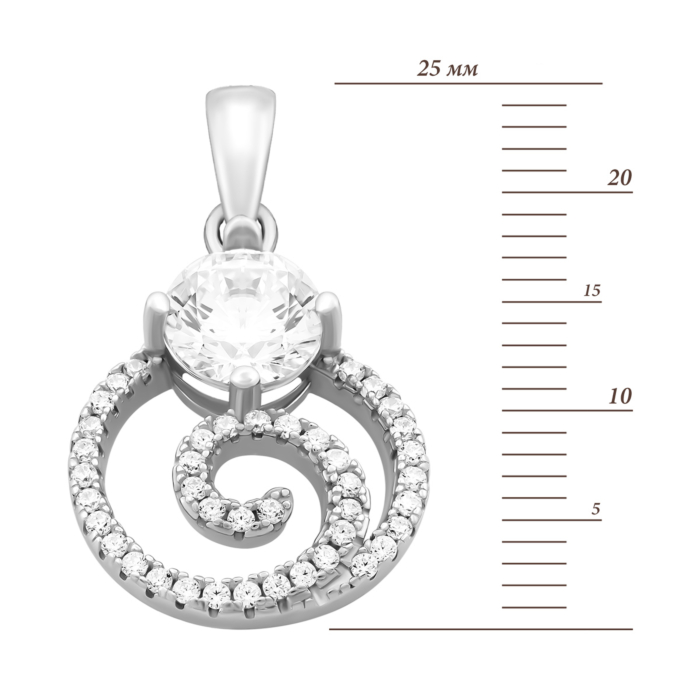 Срібна підвіска з фіанітами.Артикул UG5PE35394