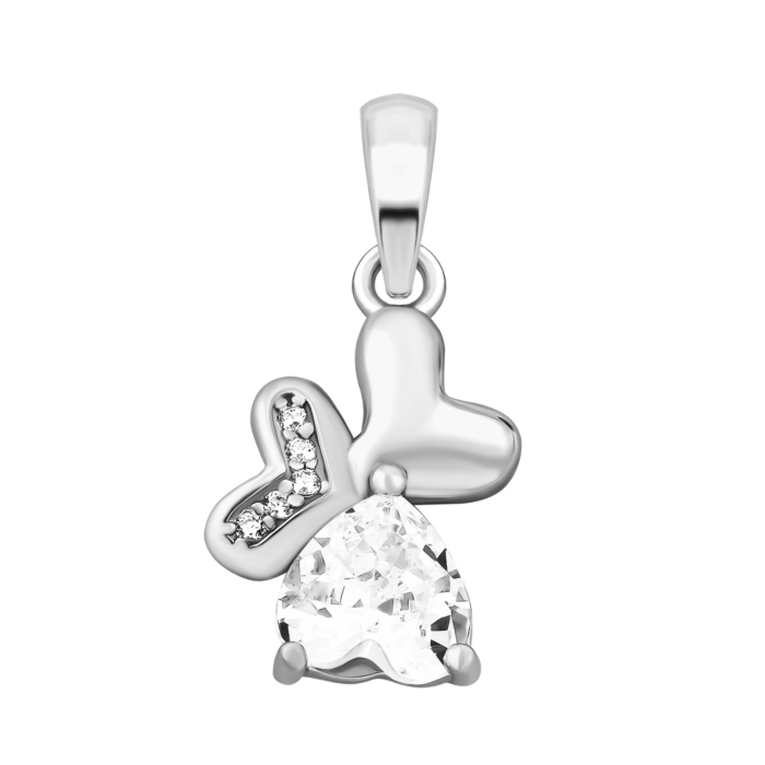 Срібна підвіска з фіанітами.Артикул UG5PE39758