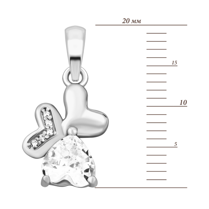 Срібна підвіска з фіанітами.Артикул UG5PE39758