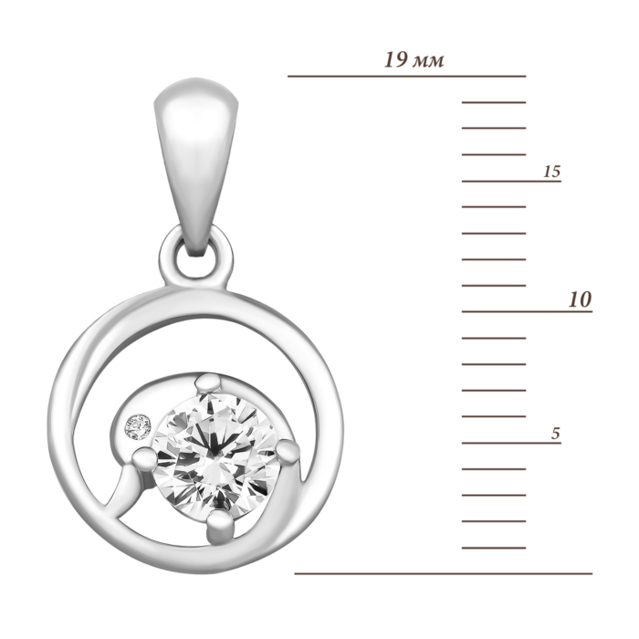 Серебряная подвеска с фианитами.Артикул UG5PE39868