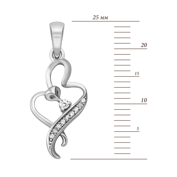 Срібна підвіска з фіанітами.Артикул UG5PE40328