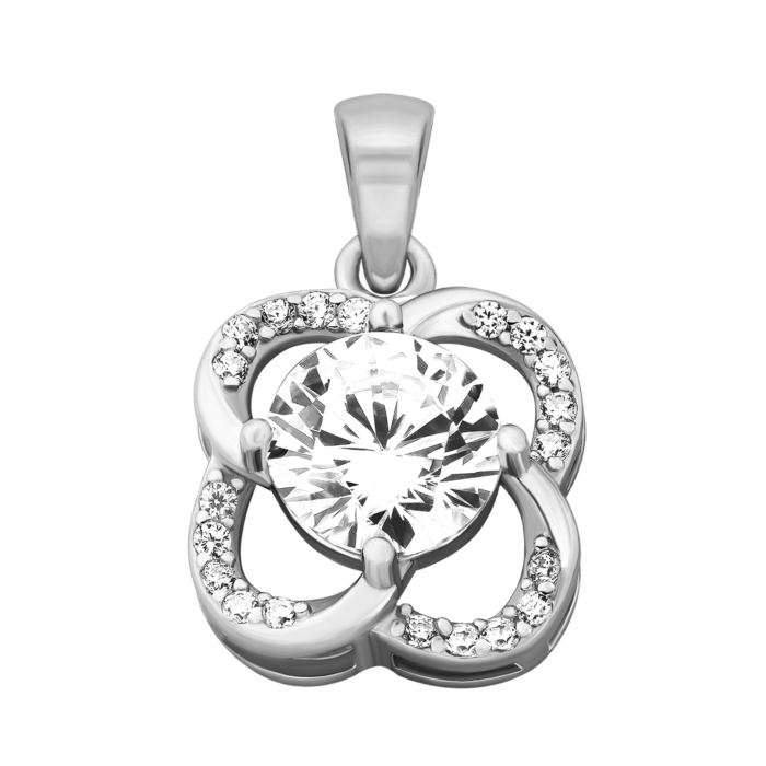 Срібна підвіска з фіанітами.Артикул UG5PE40481