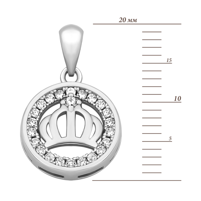 Срібна підвіска з фіанітами.Артикул UG5PE40515