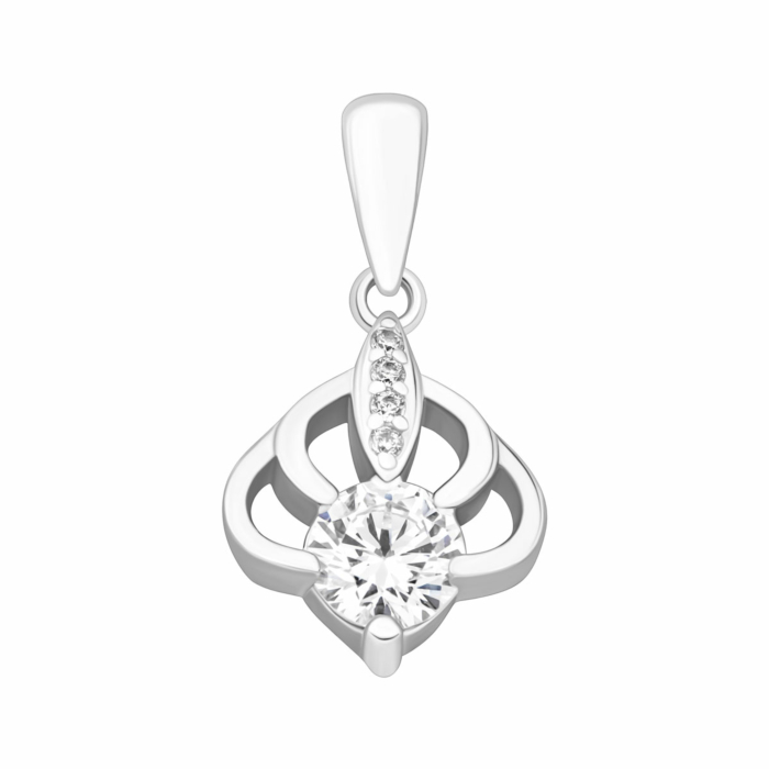 Срібна підвіска з фіанітами.Артикул UG5PE40678