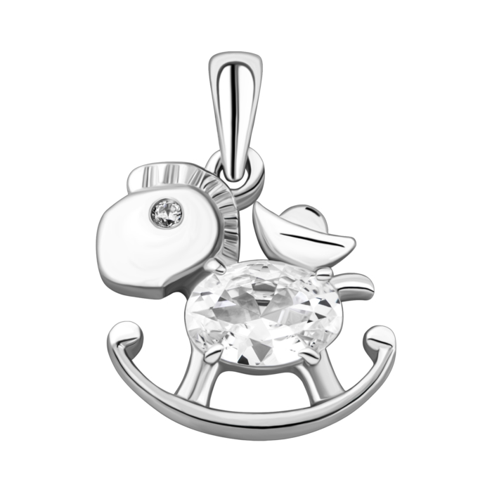 Срібна підвіска з фіанітами.Артикул UG5PE40863