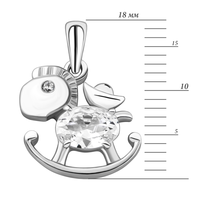 Срібна підвіска з фіанітами.Артикул UG5PE40863