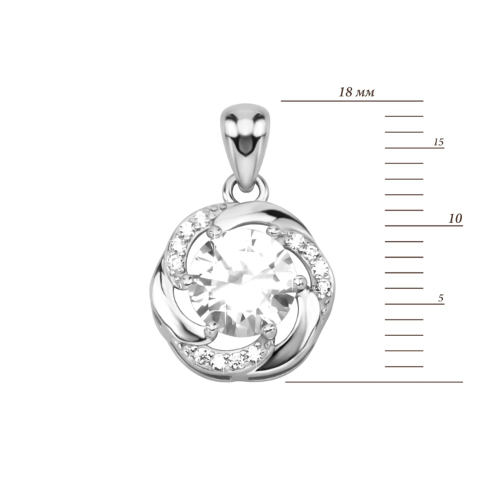 Срібна підвіска з фіанітами. Артикул UG5SZDP02905