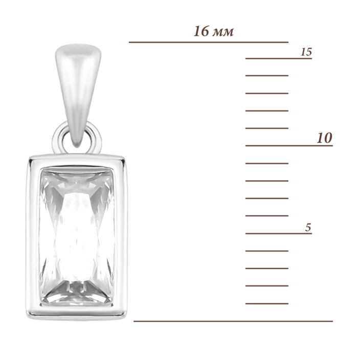 Срібна підвіска з фіанітом. Артикул UG5G01656