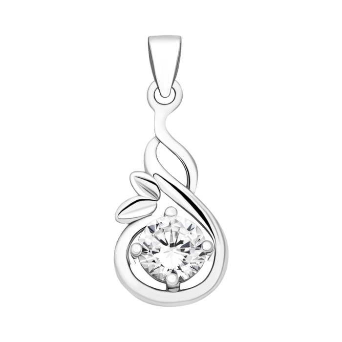 Срібна підвіска з фіанітом.Артикул UG5SP01034