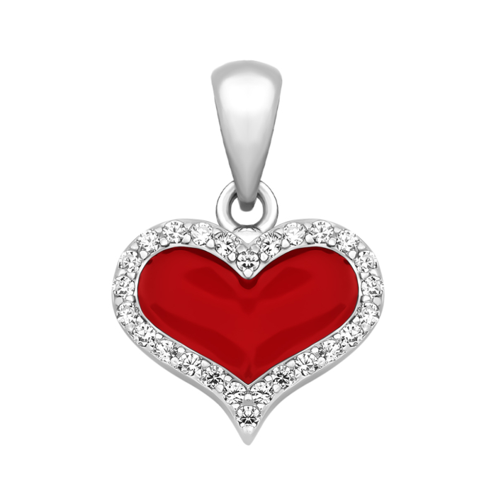 Срібна підвіска Серце з емаллю.Артикул UG5PE40236