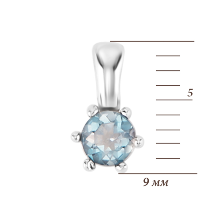 Срібна підвіска з топазом London blue. Артикул UG5SZDP02846-1