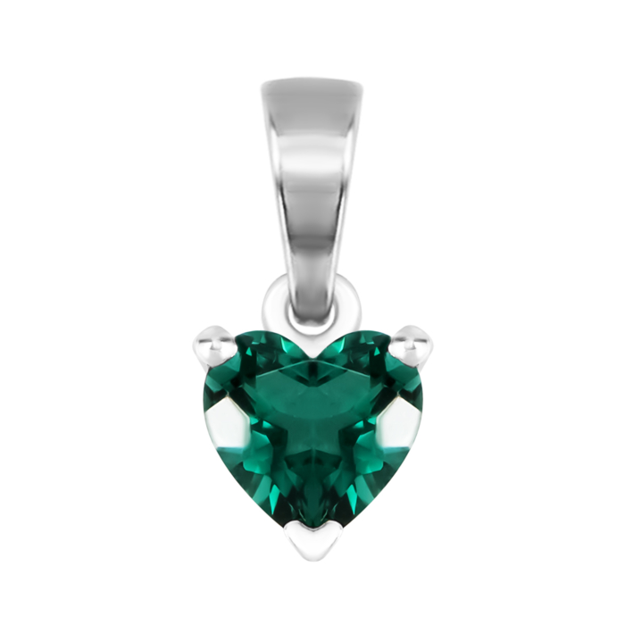 Срібна підвіска з зеленим кварцом. Артикул UG53018/1р-QGR