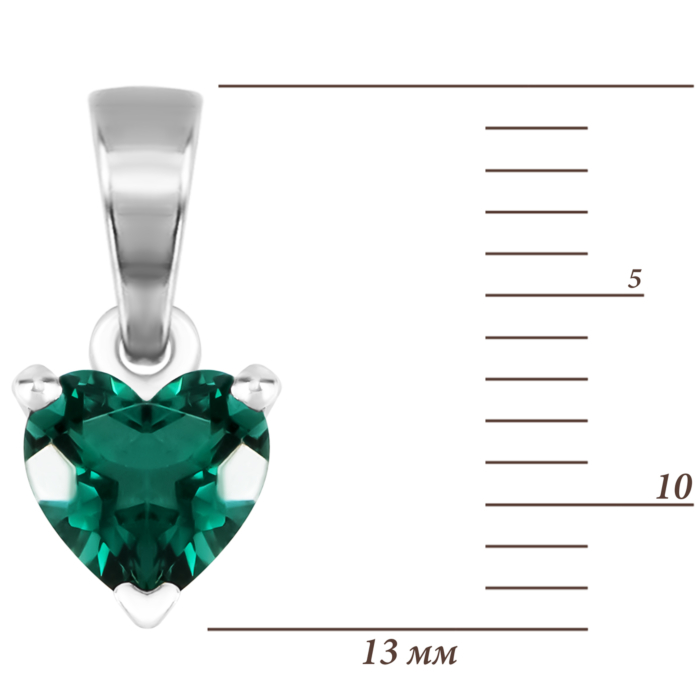 Срібна підвіска з зеленим кварцом. Артикул UG53018/1р-QGR