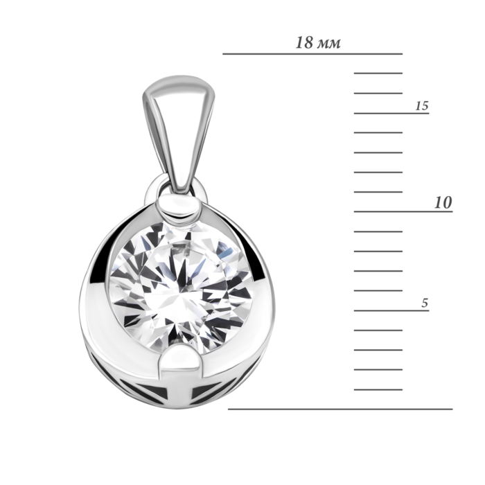 Срібна підвіска з фіанітом. Артикул UG5PE40178