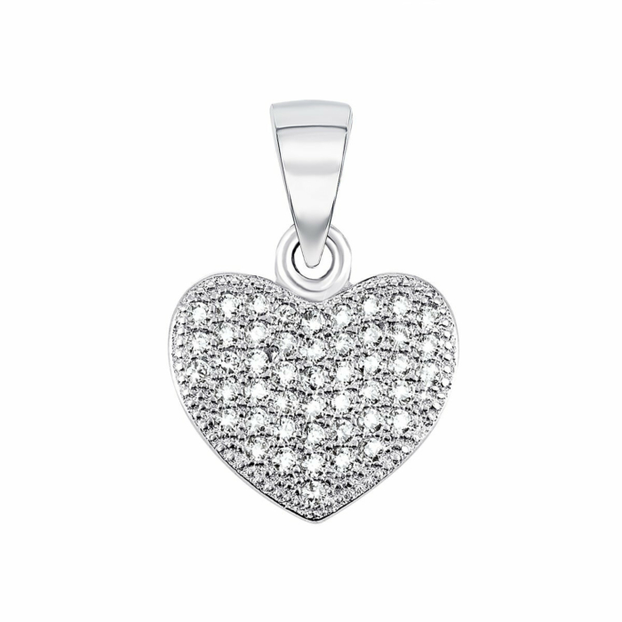Срібна підвіска Серце з фіанітами. Артикул UG5PPS 1635