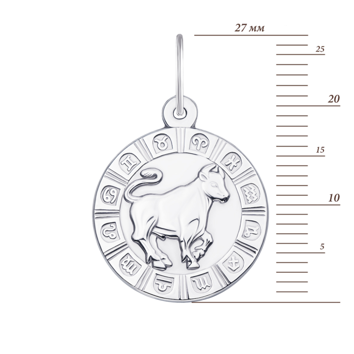 Срібна підвіска Телець (с30503/тл)