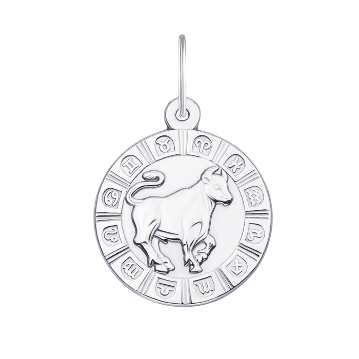 Срібна підвіска Телець (с30503/тл)