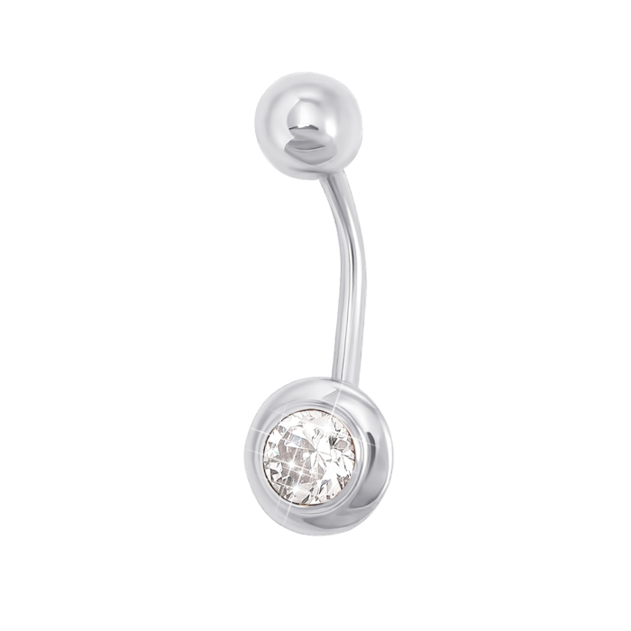 Серебряная серьга-пирсинг с фианитом (21485/12/1/29)