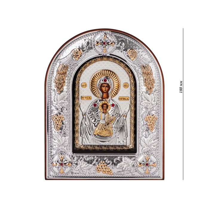 Срібна ікона Божа Матір.Артикул UG5MA/E 3133 BX-K