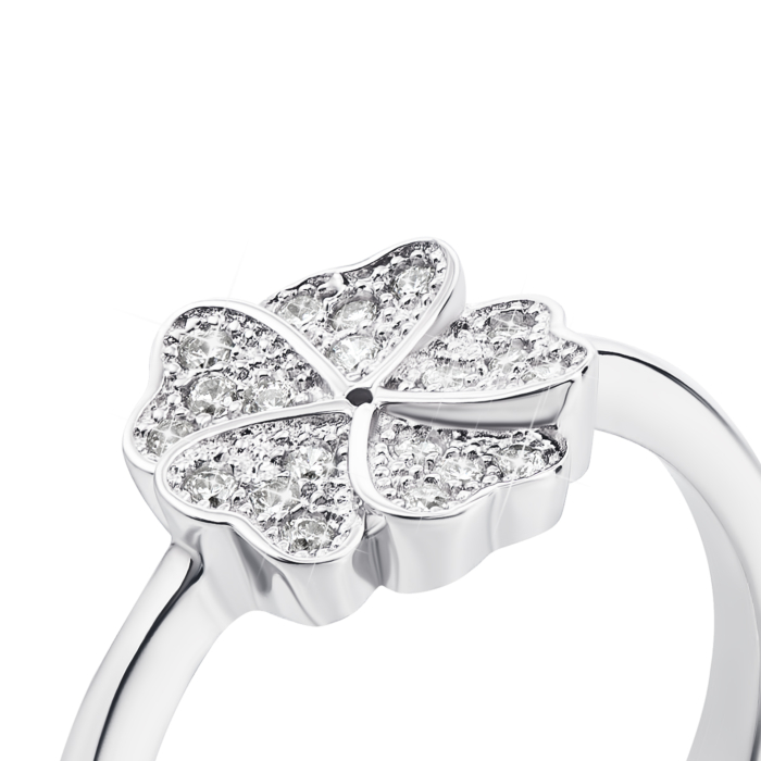 Серебряное кольцо Цветок с фианитами (PSS0673-R)