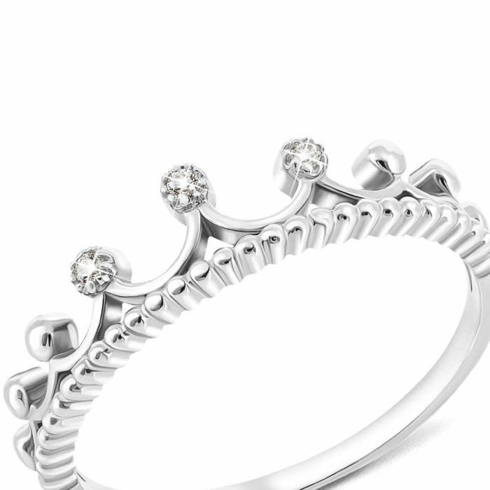 Серебряное кольцо Корона с фианитами. Артикул UG5500149-Р