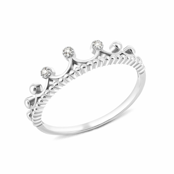 Серебряное кольцо Корона с фианитами. Артикул UG5500149-Р
