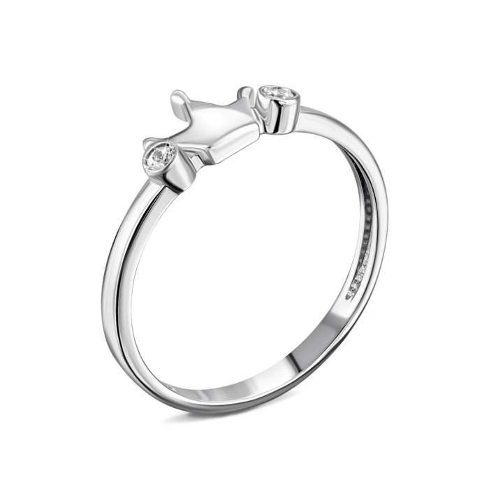 Срібна каблучка Корона з фіанітами. Артикул UG5500145-Р