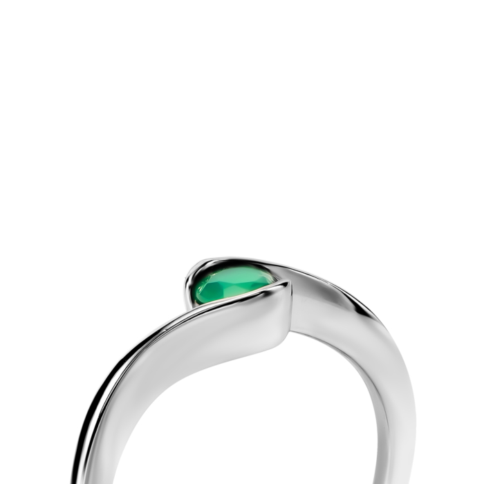 Срібна каблучка з зеленим агатом. Артикул UG5SZDR92160-3-1