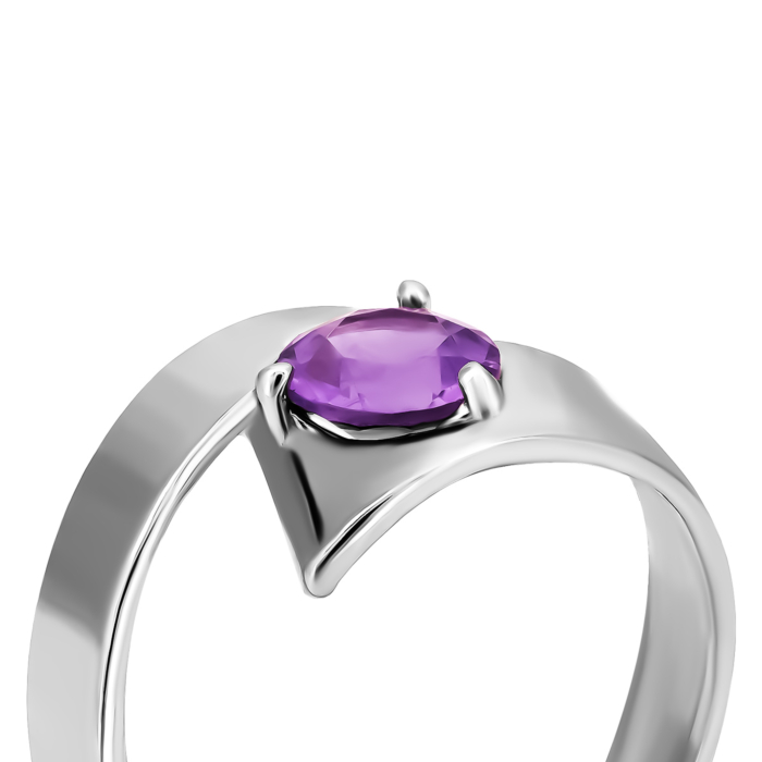 Серебряное кольцо с аметистом.Артикул UG5к1278аметRh