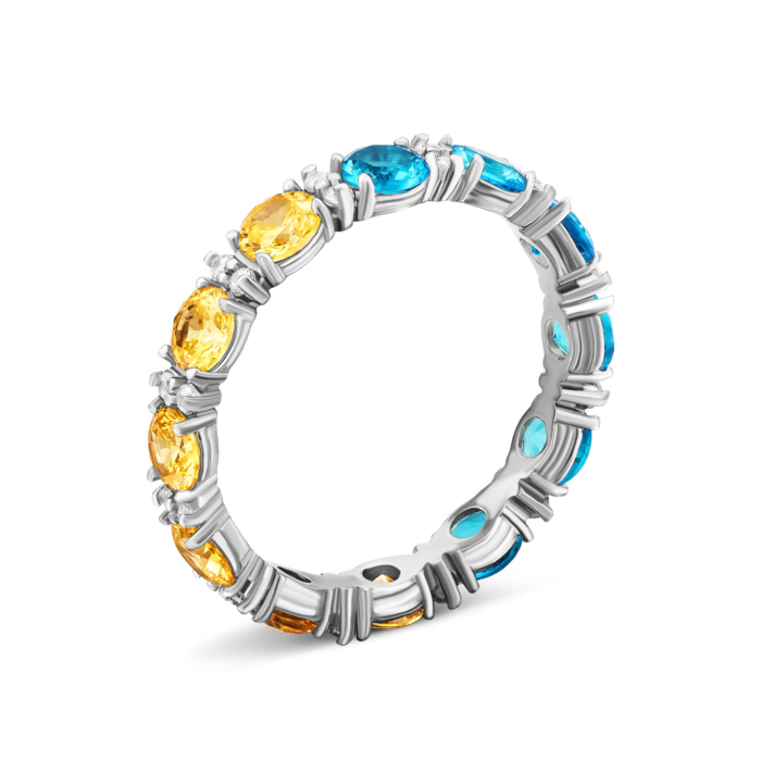 Серебряное кольцо с фианитами.Артикул UG510145cv