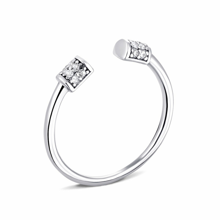 Серебряное кольцо с фианитами. Артикул UG51057К (Ф1).Rh