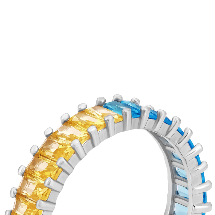 Срібна каблучка з фіанітами.Артикул UG510602cv