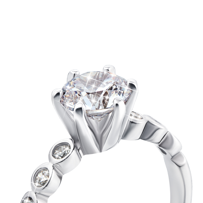 Срібна каблучка з фіанітами (1RI58226-R)