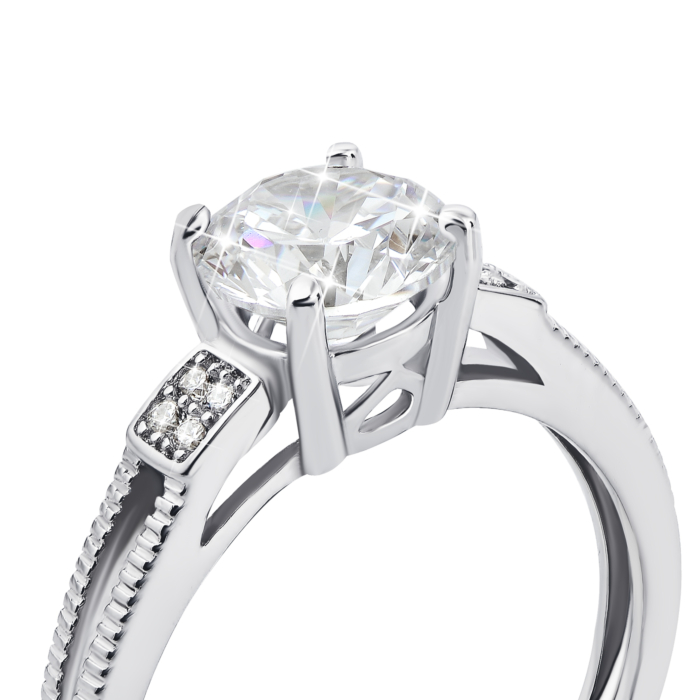 Серебряное кольцо с фианитами (1RI58728-R)