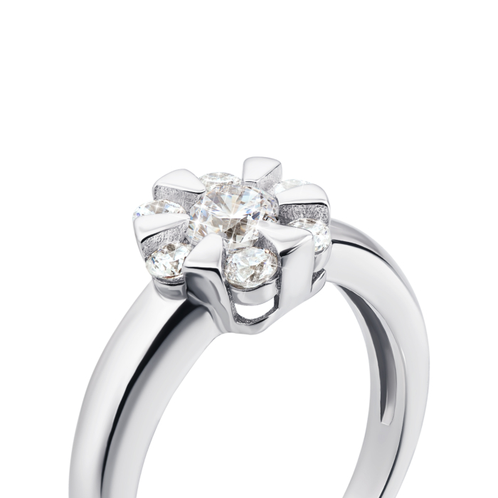 Серебряное кольцо с фианитами. Артикул 1RI58794-R