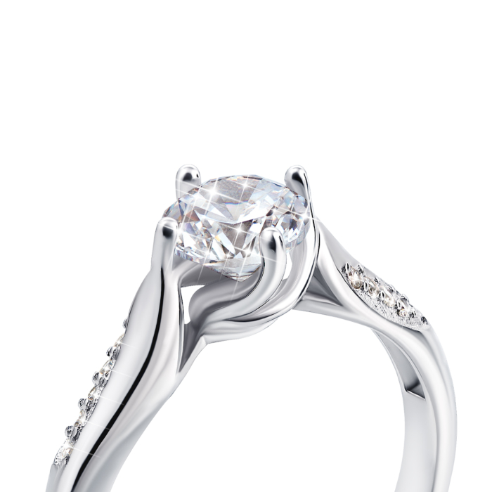 Срібна каблучка з фіанітами (1RI58803-R)