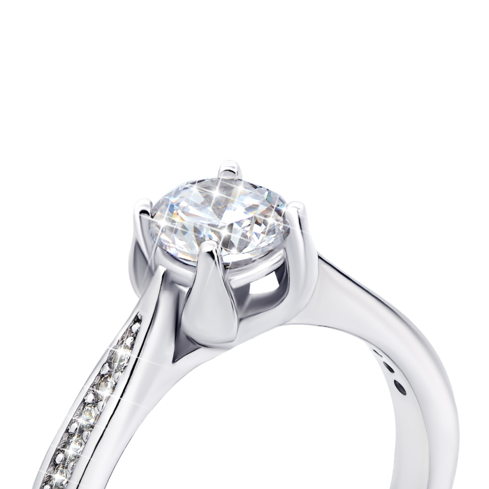 Серебряное кольцо с фианитами (1RI59910-R)