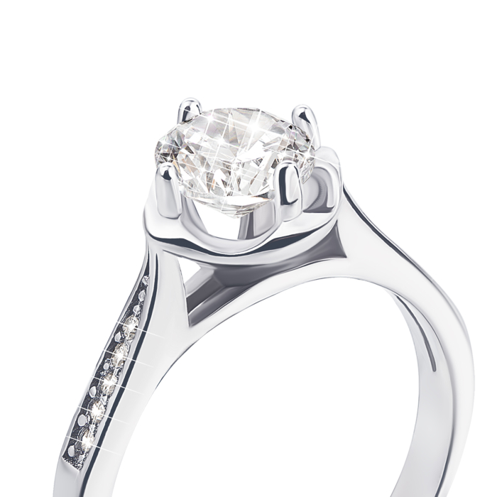 Срібна каблучка з фіанітами (1RI62400-R)