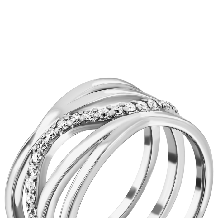 Серебряное кольцо с фианитами.Артикул UG5715к/род
