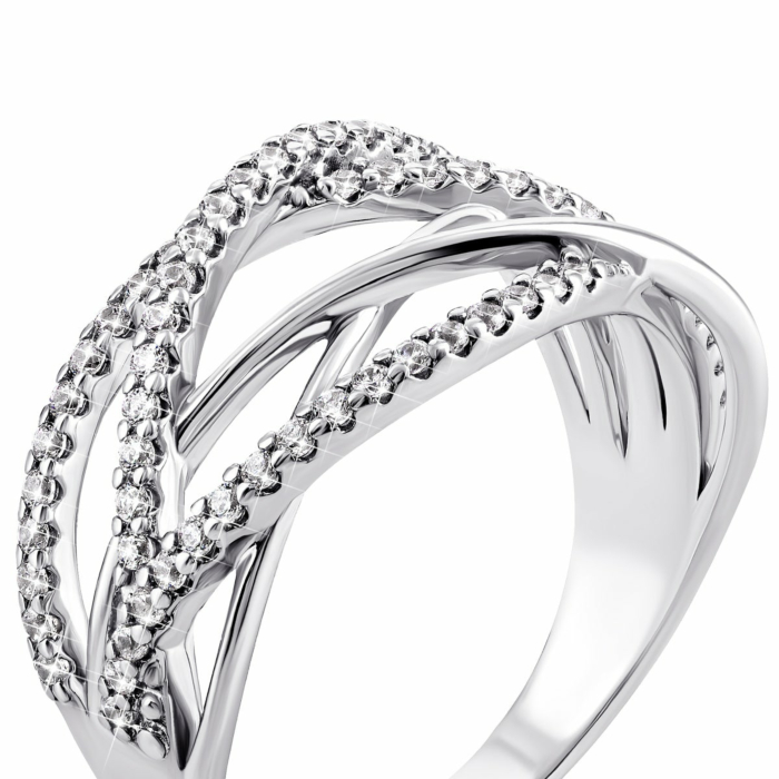 Серебряное кольцо с фианитами. Артикул UG581035б