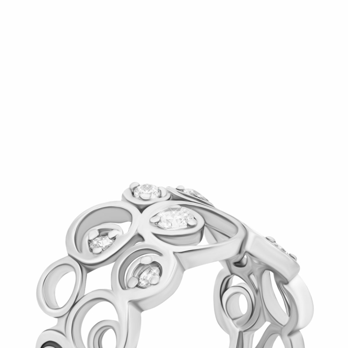 Срібна каблучка з фіанітами.Артикул UG5999Rh
