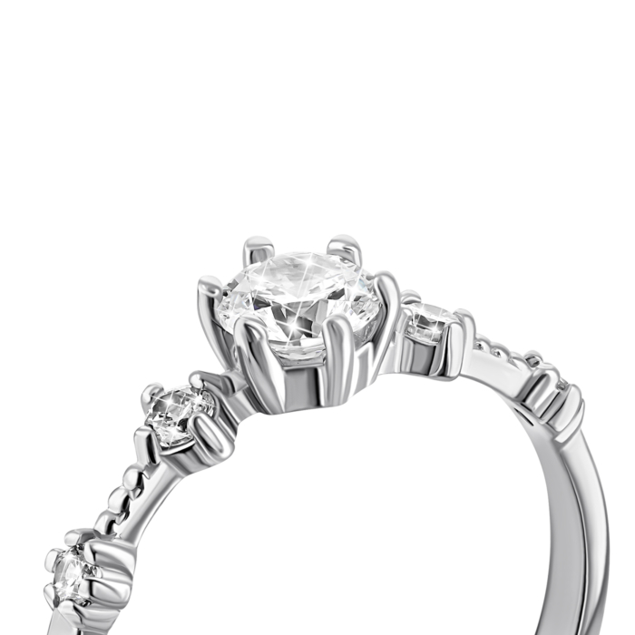 Срібна каблучка з фіанітами. Артикул UG58114 Р