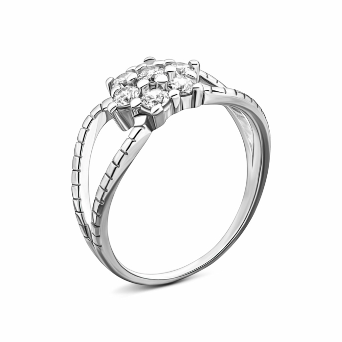 Срібна каблучка з фіанітами.Артикул UG5A02702