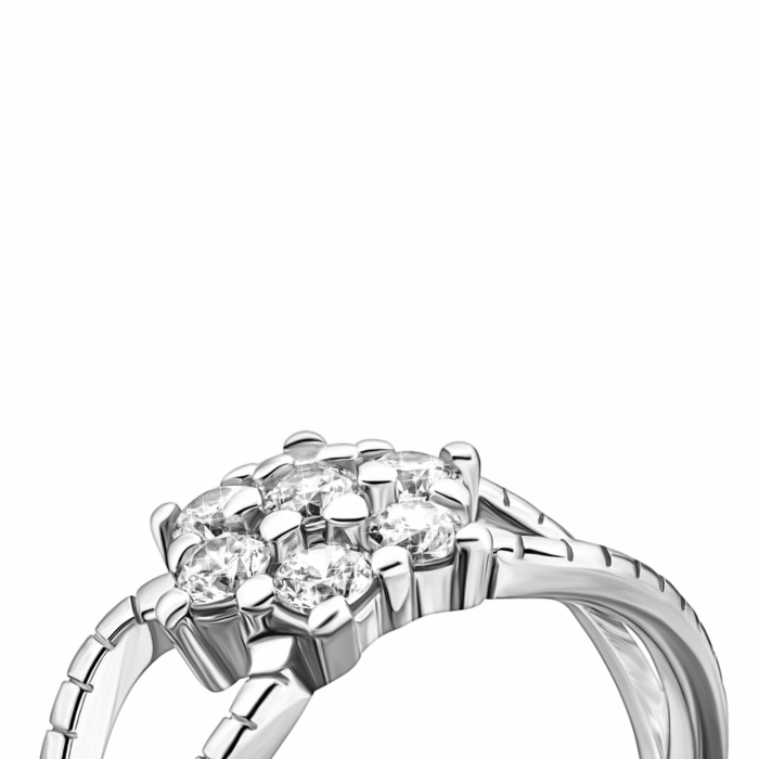 Срібна каблучка з фіанітами.Артикул UG5A02702